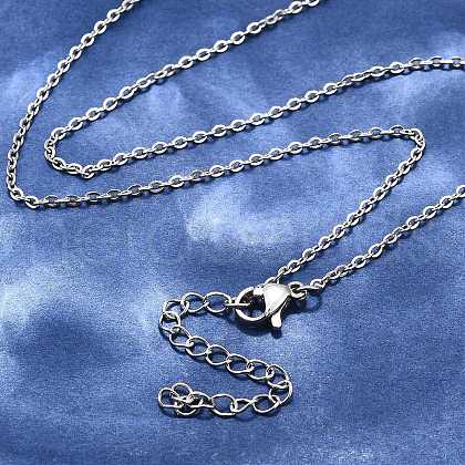 Non-Tarnish 304 Stainless Steel Cable Chain Necklace X-STAS-T040-PJ204-45-1