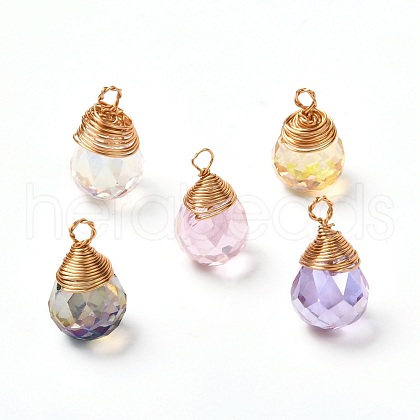Transparent Glass Charms PALLOY-JF00853-01-1