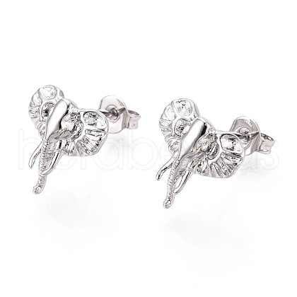 Brass Stud Earrings EJEW-N060-03P-1