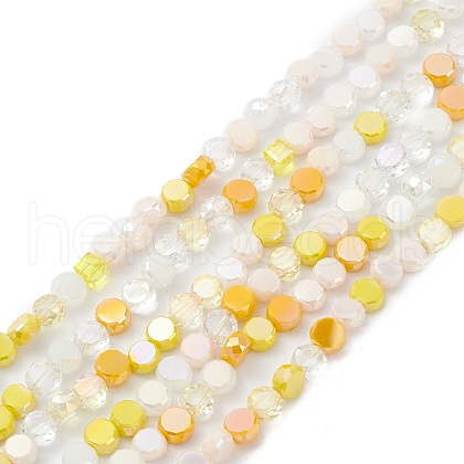 Gradient Color Electroplate Glass Bead Strands X1-GLAA-E042-03B-1
