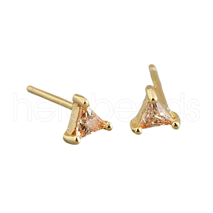 Geometric Triangle Cubic Zirconia Stud Earrings ZJ4184-11-1