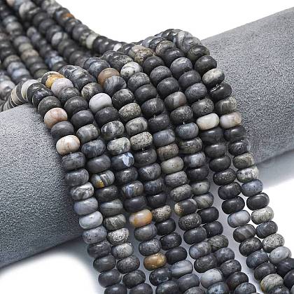 Natural African Black Opal Beads Strands G-P575-A31-8x5mm-1