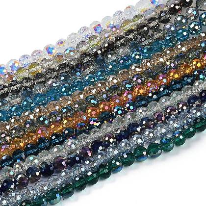 Transparent Electroplate Glass Beads Strands EGLA-N002-31-H-1