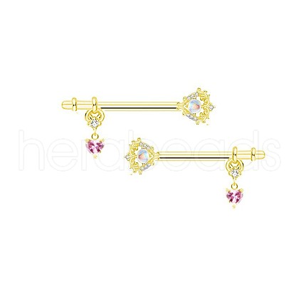 Brass Rhinestone Nipple Rings WG50E44-26-1
