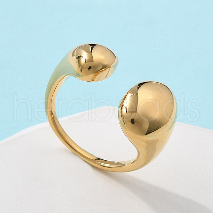 304 Stainless Steel Cuff Rings for Women RJEW-A063-01C-G-1