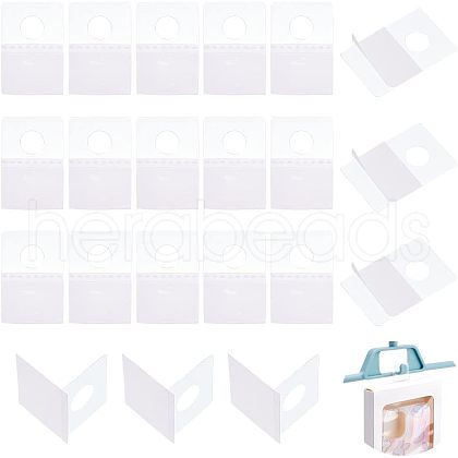 HOBBIESAY 300Pcs Transparent PVC Self Adhesive Hang Tabs CDIS-HY0001-01-1