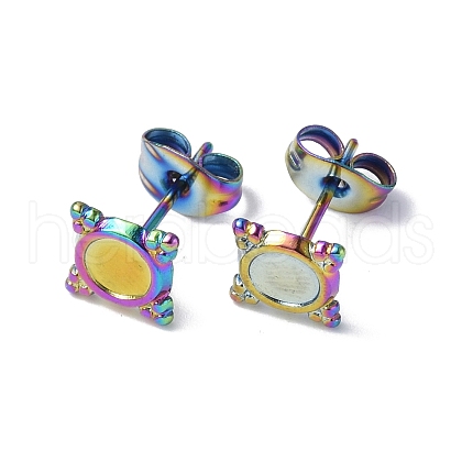 Ion Plating(IP) 304 Stainless Steel Stud Earring Findings STAS-F286-05MC-1