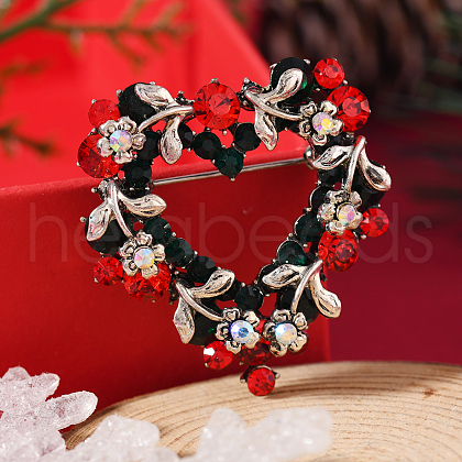 Christmas Theme Zinc Alloy Rhinestone Brooches for Backpack Clothes LK8386-26-1