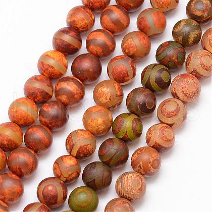 Tibetan Style Mixed Pattern dZi Beads G-K166-03-8mm-L2-1