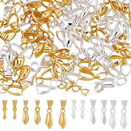 SUNNYCLUE 120Pcs 6 Styles Brass Ice Pick Pinch Bails for Pendant Making KK-SC0005-18-1