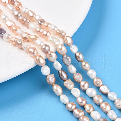 Natural Cultured Freshwater Pearl Beads Strands PEAR-N014-05N-01-1
