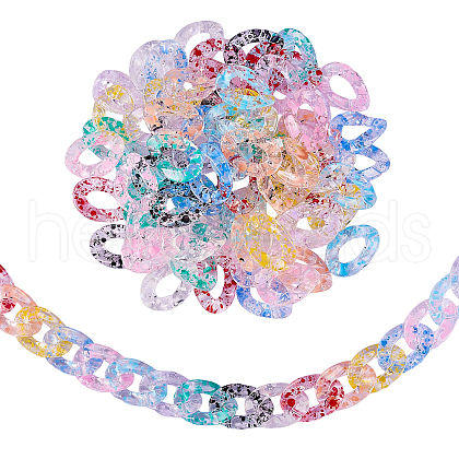 100Pcs 10 Colors Transparent Acrylic Linking Rings TACR-CJ0001-33-1