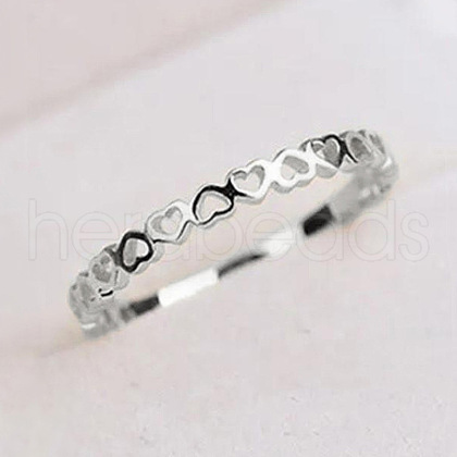 Hollow Out Heart Brass Finger Rings for Women FS-WG4469E-08-1