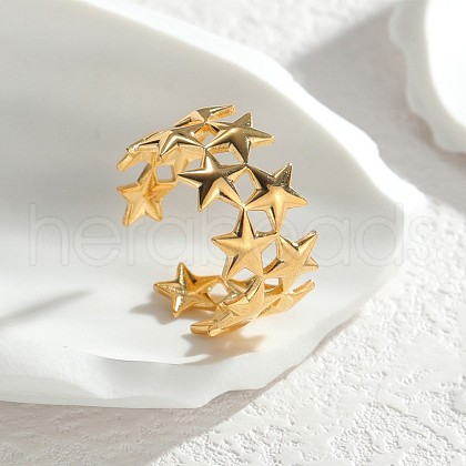 Star 304 Stainless Steel Adjustable Cuff Rings for Women FS-WG544B5-01-1