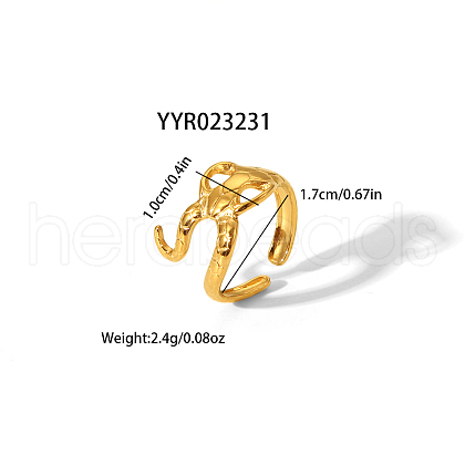 Adjustable European American Snake-Shaped Stainless Steel Ring Jewelry NK1622-3-1