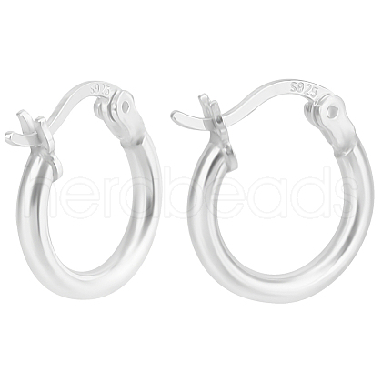 Beebeecraft 1Pair 925 Sterling Silver Hoop Earrings STER-BBC0007-73S-1