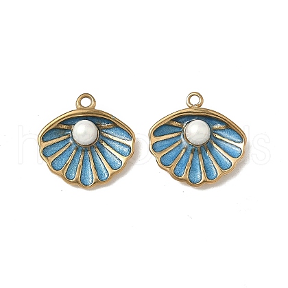304 Stainless Steel Enamel Pendants STAS-V015-01G-1