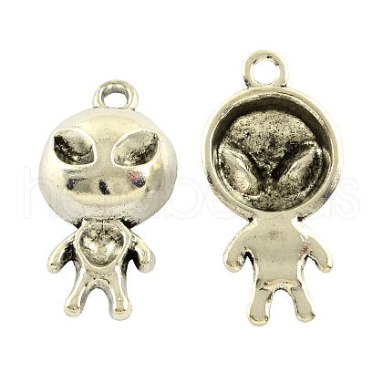 Tibetan Style Alloy Alien Pendants TIBEP-5417-AS-LF-1