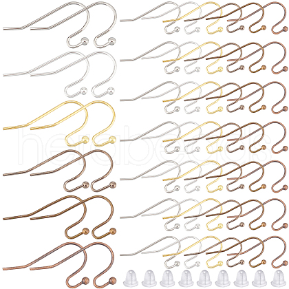 SOFPLATE 300Pcs 6 Colors Brass Earring Hooks KK-SP0001-37-1