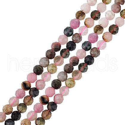 GOMAKERER 2 Strands Natural Tourmaline Beads Strands G-GO0001-58-1