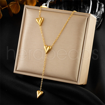 Heart Stainless Steel Pendant Y Necklaces for Women WGCB0A8-02-1