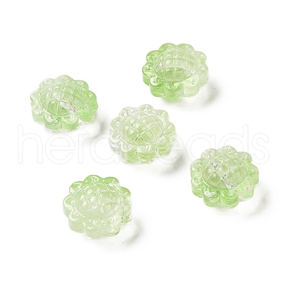 Transparent Spray Painted Glass Beads GLAA-I050-06D-1