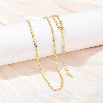 2.5MM Brass Cable Chain Necklaces NJEW-L356-04G-1