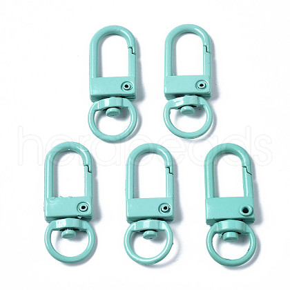 Spray Painted Eco-Friendly Alloy Swivel Snap Hooks Clasps PALLOY-T080-02D-NR-1