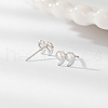 Cute 925 Sterling Silver Mini Creative Symmetrical Double Comma Stud Earrings TA3582-3