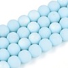 Frosted Opaque Glass Beads Strands GLAA-T032-P8mm-MBB10-1