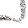 Brass Rectangle & Teardrop & Flat Round Link Chain Bracelets BJEW-D039-32P-3