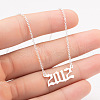 2012 Birth Year Number 201 Stainless Steel Pendant Cable Chain Necklaces FS-WGB5F08-53-1