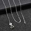 Anti-Tarnish Electroplated Rhodium Plated Sterling Silver Cable Chain Necklaces X-NJEW-N0048-46-18-2