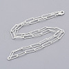 Brass Textured Paperclip Chain Necklace Making MAK-S072-02A-S-2