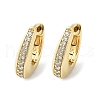 Oval Brass Micro Pave Clear Cubic Zirconia Hoop Earrings EJEW-D311-133G-2