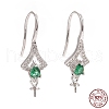 Rhodium Plated 925 Sterling Silver Earring Hooks STER-D035-28P-3