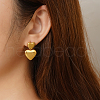Stylish Stainless Steel Heart Dangle Stud Earrings BA0238-5