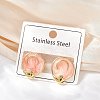 304 Stainless Steel Enamel Stud Earrings STAS-D368-05G-3