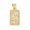Brass Micro Pave Cubic Zirconia Pendants KK-P294-25G-1