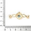 Brass Natural Paua Shell Fold Over Clasps KK-U059-29G-3