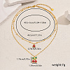 Stainless Steel Red Enamel Cherry Pendant Double Layer Necklaces for Women's Daily Holiday Outfits IT9845-6