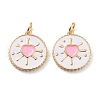 Real 18K Gold Plated Brass Enamel Pendants ZIRC-Z008-11-2