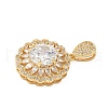 Brass Micro Pave Clear Cubic Zirconia Pendants KK-S531-22G-2