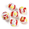 Hand Painted Acrylic with Enamel Beads MACR-K354-12-1