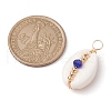 Natural Cowrie Shell Pendants PALLOY-JF02662-02-3