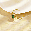 Stainless Steel Micro Pave Cubic Zirconia Open Cuff Rings for Women OE2673-3-1