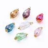 Electroplate Faceted Glass Pendants PALLOY-JF00453-M-1