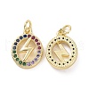 Brass Micro Pave Colorful Cubic Zirconia Pendants KK-E068-VF154-1