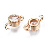 Brass Micro Pave Clear Cubic Zirconia Links Connectors KK-S359-145B-RS-3