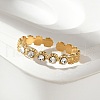 304 Stainless Steel Rhinestone Open Cuff Rings RJEW-M070-02G-02-5